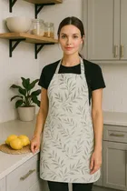 Krishna E Green Leaf Printed Apron 68x58cms 