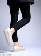 Shoetopia Girls Loafers - Cream 