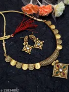 Alloy Necklace with Earrings for Women 