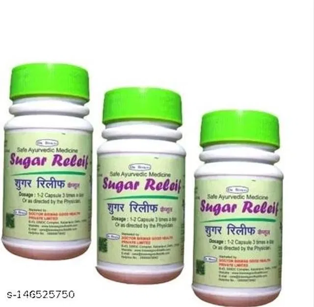 Dr. Biswas Sugar Relief 50 Capsule For Helps Sugar Control (Pack Of 3) (Pack Of 3)