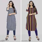 Crepe Striped Kurti for Women 