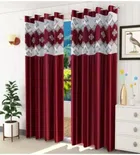 Door Curtains (Pack Of 2) (Maroon, 7 Feet)