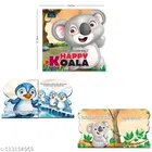 Children Spiral Educational Wall Chart with A wise penguin, happy Koala animals shaped board book For Kids 