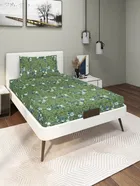 Arch Fab Floral Single Bedsheet 60x90inch Printed Green