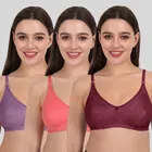 Cotton Bra for Women, Multicolour, Pack of 3 