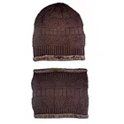 Woolen Solid Beanie Cap with Neck Scarf for Unisex 