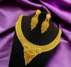 Alloy Choker Necklace with Earrings for Women 