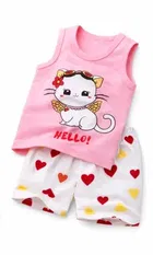 Hello Kitty Cotton Blend Clothing Set for Kids ,Multicolor 