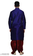 Dupion Silk Solid Kurta with Dhoti for Men 