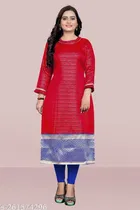 Satin Silk Printed Kurti for Women 