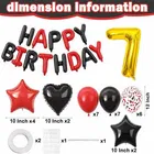 7th Happy Birthday Balloon Decoration Kit ,Black & Red Set Of 1