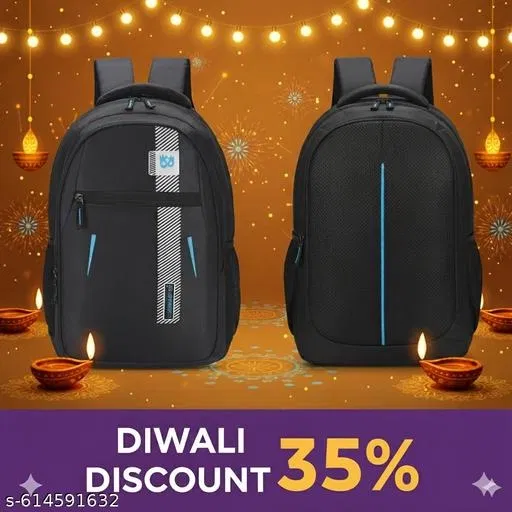 Polyester Backpack for Men & Women, Black