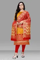 Silk Printed Kurti with Dupatta for Women 
