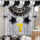 7th Happy Birthday Balloon Decoration Kit, Silver, Set of 1
