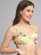 Cotton Blend Printed Padded Bra for Women 