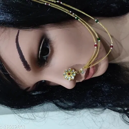 Stylish Nose Pin for Women (Gold, Free Size)