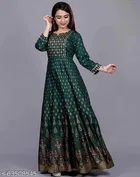 Rayon Gown for Women, Green 