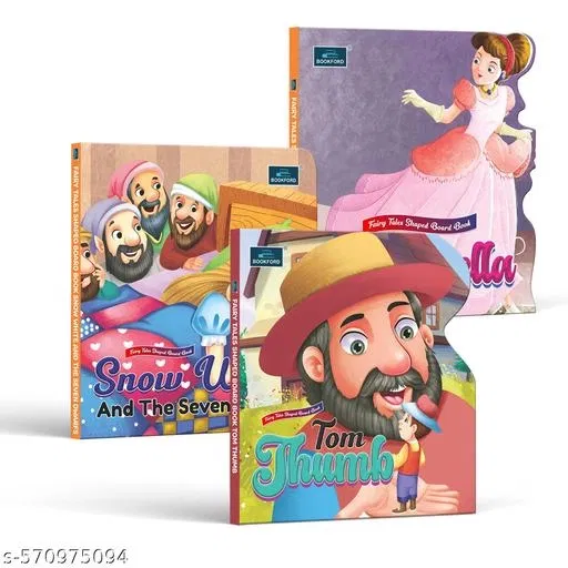 Fairy Tale Shaped Board Book – Cinderella, Snow White + Tom Thumb | Set of 3 – A Magical Trio of Shaped Tales That Spark Imagination and Love for Reading