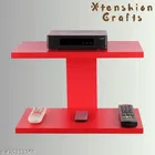 Wooden Double Layer Wall Shelves For Home, Red