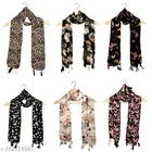 Chiffon Scarves for Women, Multicolor, Pack of 6