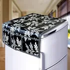 Krishna 1 Fridge Top Cover with 1 Handle Cover & 3 Placemat, Set of 5, Black
