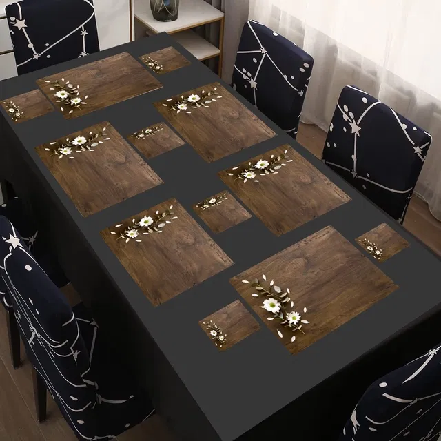 PVC Printed Dining Table Placemats (Multicolor, 30x45 cm) (Pack of 6)
