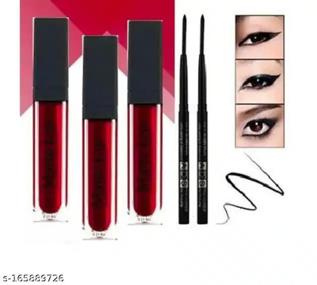 Matte Me Liquid Lipsticks (Maroon & Black, Pack of 5)