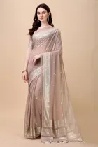 Women's Embelished Saree with Unstiched Blouse 