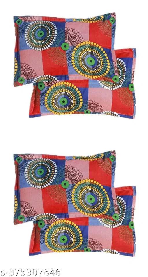 Cotton Pillow Covers (Multicolor, 17x27 inches) (Pack of 4)