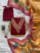 Georgette Embroidered Kurta Set for Women 