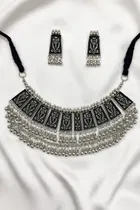 Women's Oxidized Jewellery Set with Earrings (Pack of 1)