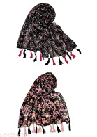 Chiffon Scarves for Women, Multicolor, Pack of 2