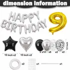 9th Happy Birthday Balloon Decoration Kit ,Silver Set Of 1