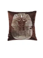 Cotton Cushion Cover (Brown, 16x16 inches)