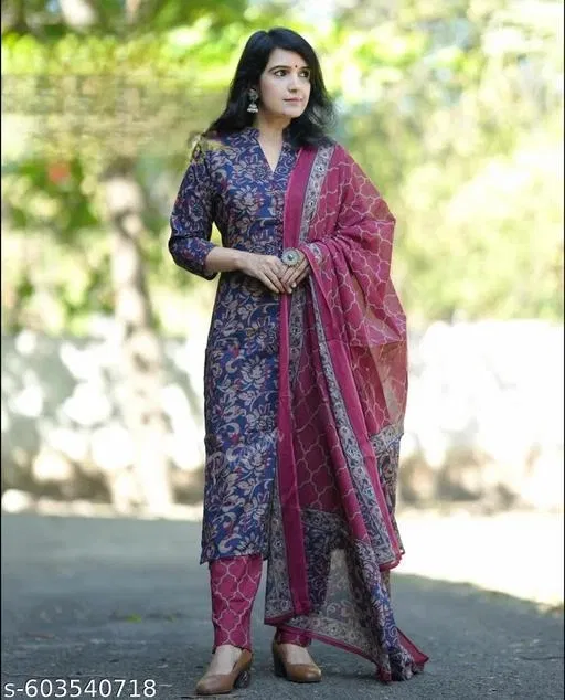 Kurti for Women (Blue, XXL)