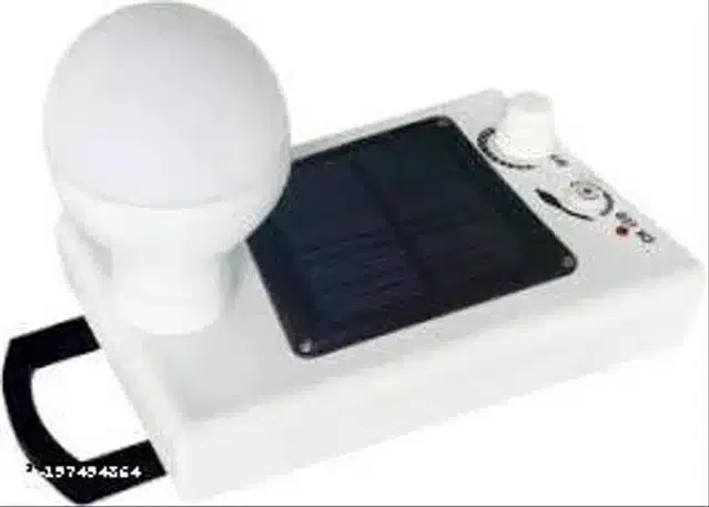 Solar & Electric Rechargeable LED Bulb (White, 12 W)
