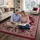 Alqsa Designer Floral Maroon Carpet 5x7feet