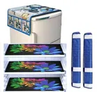 Knit Printed Fridge 3 Pcs Mat with 2 Pcs Handle & Top Cover 