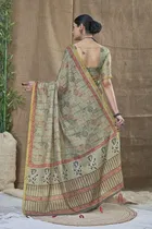 Silk Woven Design Saree for Women, Olive 