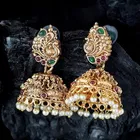 Copper Matte Gold Pearl Drop Earrings for Women 