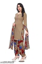 Crepe Floral Print Unstitched Suits Fabric for Women 