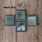 Plastic Plates for Kitchen, Black, Pack of 6