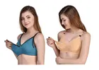 Cotton Blend Solid Non Padded Feeding Bras for Women 