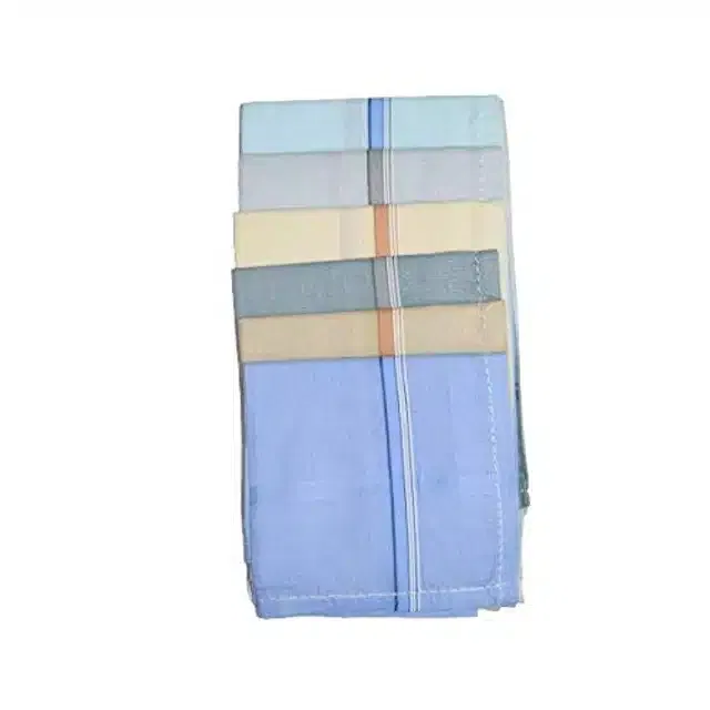 Cotton Blend Handkerchiefs for Men (Pack of 6) (Multicolor, 18x18 cm)