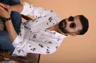 Cotton Blend Printed Shirts for Men, White 