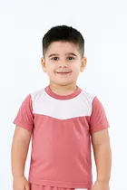 Solid Cotton Blend Top & Bottom Set for Boys 