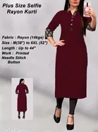 Rayon Solid Kurti for Women 