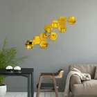 Acrylic Hexagon Shaped Wall Mirror Stickers 