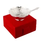Decorative Bowl silver carved designer bowl with spoon