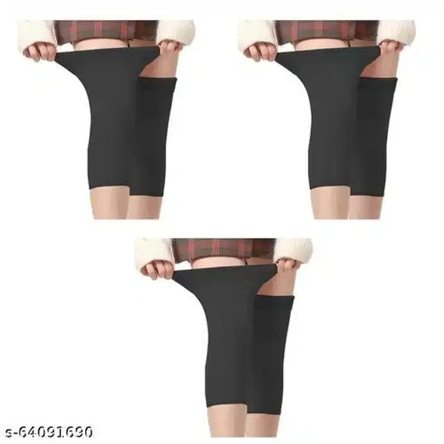Woolen Knee Protector (Black, Set of 3)